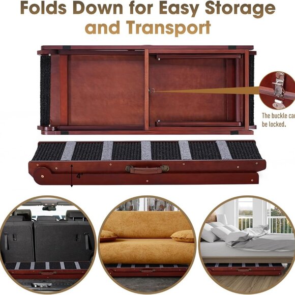 Wooden Adjustable Pet Ramp for All Dogs and Cats - Picture 4 of 9